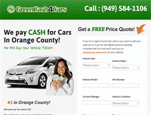 Tablet Screenshot of greencash4cars.com